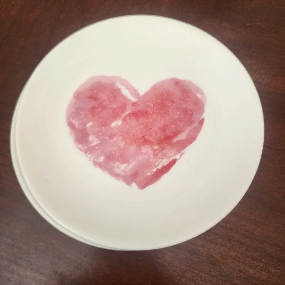 Ceramic Heart Plates Set Of 4